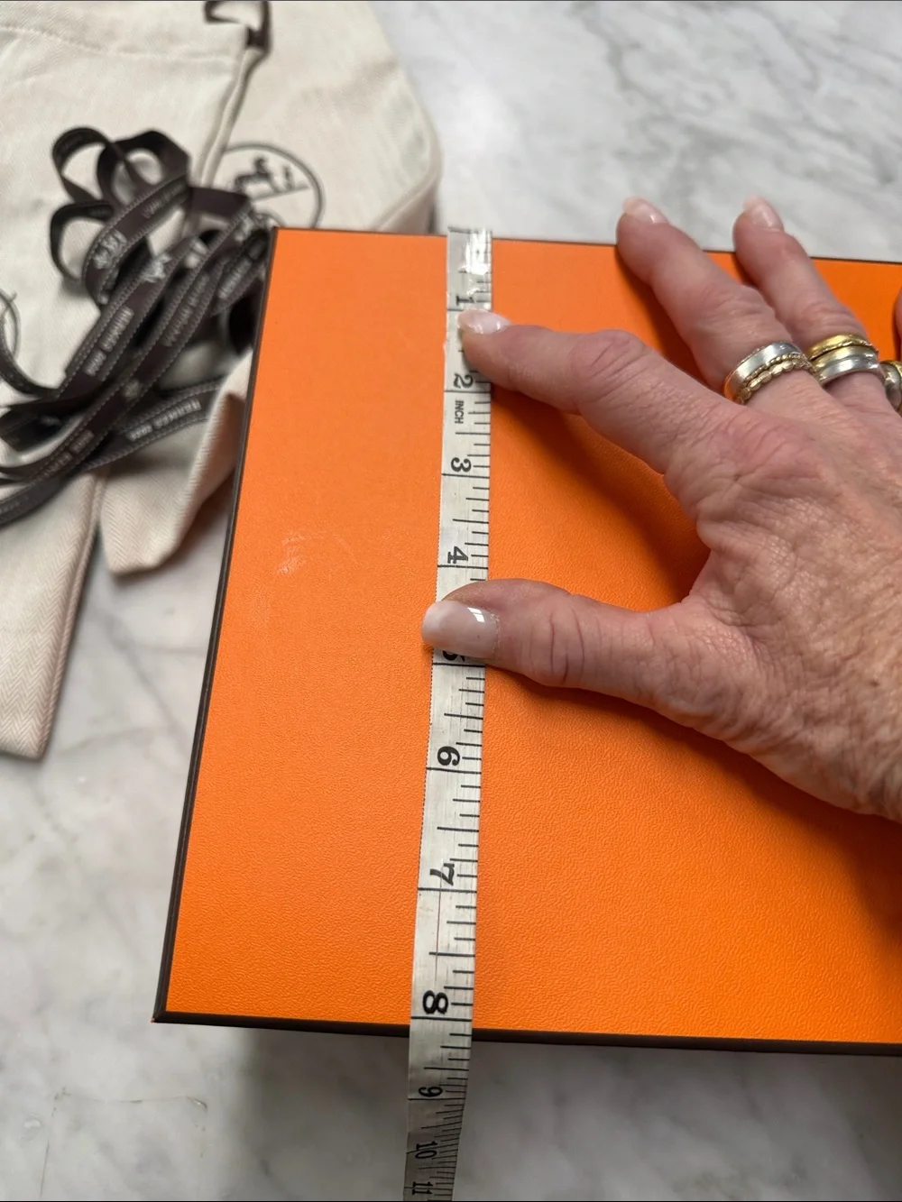 Hermes Classic Box with Lid, Two Sleeper Bag and Ribbon